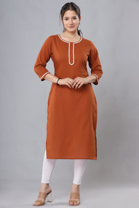YUVVIK Women Solid Straight Kurta