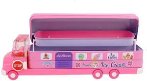 SR Toys Pencil Box Unicorn Art Plastic Pencil Box (Set of 1, Pink)
