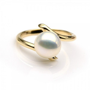 RATAN BAZAAR Ratan Bazaar Certified & Natural Pearl Ring for Women Copper Pearl Gold Plated Ring