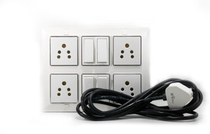 JELECTRICALS Modular Extension Board With Four Socket and Four Switch With 8 Meter Wire 4  Socket Extension Boards