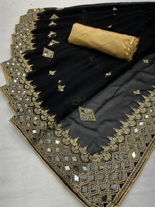 NERTA BOUTIQUE Embroidered Bollywood Georgette Saree