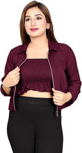 lebeauti Casual Self Design Women Purple Top