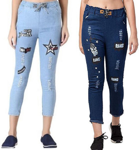 GLAMHOOD Jogger Fit Women Blue Jeans