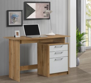 DeckUp Turrano Wotan Oak & White Engineered Wood Office Table