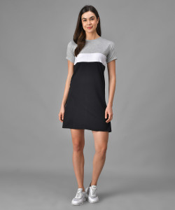 vivient Women T Shirt Grey Knee Length Dress