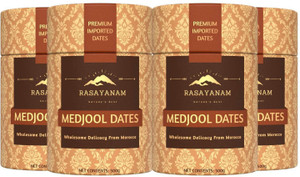 Rasayanam Medjool/ Medjoul Dates (Khajoor) Pack of 4 (2kg) | Grade A Dates, Wet Dates