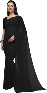 IRIS Solid/Plain Daily Wear Georgette Saree