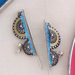 Voylla Gwalior Half Circles Layered Earrings Brass Cuff Earring