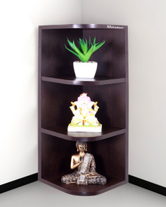 mahaakaay Esta Engineered Wood Corner Stand Display Rack Set of 4 Color Wenge Particle Board Wall Shelf