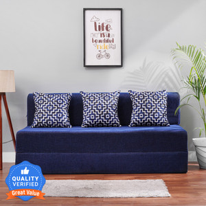 Solis Primus 3-Seater Blue Sofa Bed - Image 6