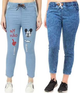 GLAMHOOD Jogger Fit Women Blue Jeans