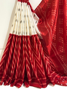 Kjs Printed Ikkat Art Silk Saree