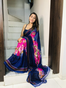 Anand Sarees Ombre, Floral Print Bollywood Georgette Saree