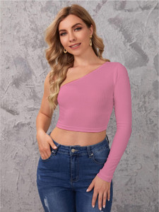Nalax Designs Casual Solid Women Pink Top