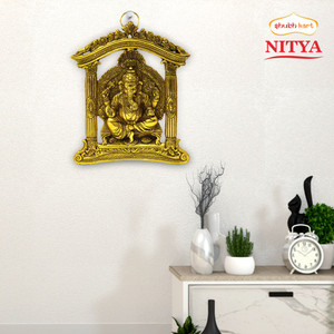 Shubhkart Nitya Aaradhya Ganesh Murti Statue For Wall Hanging - 572 g Decorative Showpiece  -  28.5 cm