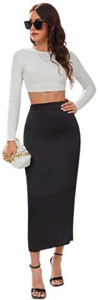 Dream Beauty Fashion Solid Women Pencil Black Skirt