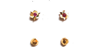 SSFJ 1 gram gold Side ear Earring combo set Copper Stud Earring