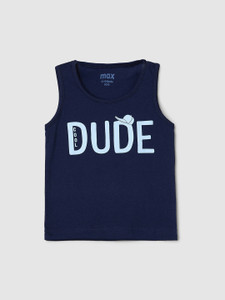 MAX Baby Boys Typography, Printed Pure Cotton Regular T Shirt