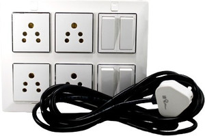 JELECTRICALS Modular Extension Board With 4 Socket and 4 Switch With 4 Meter Wire 4 Socket Extension Boards