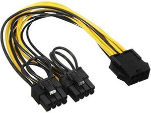 Paruht Power Sharing Cable 0.2 m 8 Pin Female to Male 2 Port(6+2) Pin PCI-Express 8pin to Dual 8 pin Splitter