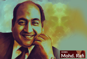 Vizi Rafi Poster Mohd. Rafi Bollywood Singer Digital Art(Wall Poster, 300GSM Matt ...