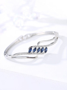 YELLOW CHIMES Copper Cubic Zirconia Platinum Bracelet