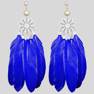 Weariton Beautiful Feather Vintage Stylish Fancy Party Wear Tribal Western Earrings Beads German Silver, Alloy, Fabric, Metal Tassel Earring, Drops & Danglers, Tunnel Earring