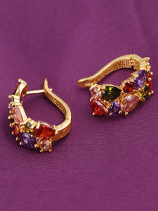 YELLOW CHIMES Flowerets Vine Crystal Alloy Clip-on Earring