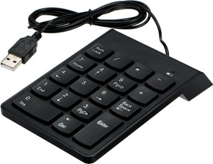 D25 Wired Number Keyboard Slim Mini Numeric keyboard pad 18 Keys for Laptop Notebook Wired USB Handheld Laptop Keyboard Compatible with Desktop, Laptop, Mac