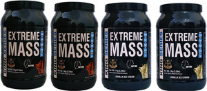 Gk King Series Extreme Mass Combo For Gym and Bodybuilders (2.2+2.2+2.2+2.2Lbs ChocoVanilla) Weight Gainers/Mass Gainers