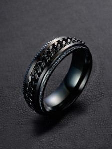 YELLOW CHIMES Stainless Steel Titanium Plated Ring