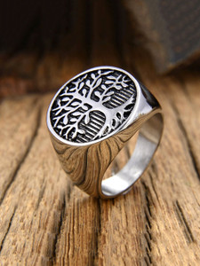 YELLOW CHIMES स्टेनलेस स्टील सिल्वर प्लेटेड रिंग