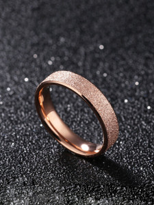 YELLOW CHIMES Dazzling Stardust Rose Gold Stainless Steel Metal Copper Plated Ring