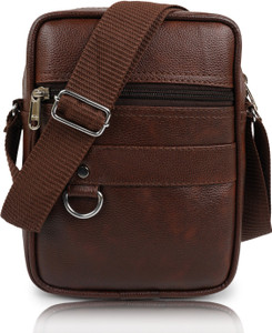 GOLD SKY Men's PU Leather Sling Bag - Crossbody Messenger Bag For Travel, Office, Business - View #11