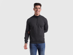 United Colors of Benetton Solid Men Mandarin Collar Grey T-Shirt