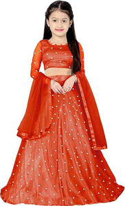 Femisha Creation Girls Lehenga Choli Ethnic Wear Embellished Ghagra, Choli, Dupatta Set