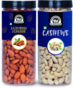 वंडरलैंड प्रीमियम बादाम (500g) और काजू (500g) 1kg ड्राई फ्रूट्स कॉम्बो पैक