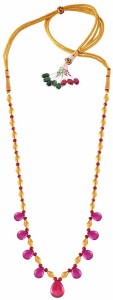 PC Chandra Jewellers Tushi 1.1 Gram Princess Yellow Gold Precious Necklace