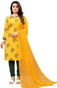 ANAND Crepe Floral Print Salwar Suit Material