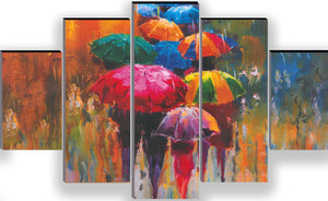 वॉलमैक्स Set of 5 Modern Art Wall Painting For Living Room डिजिटल रीप्रिंट 18 inch x 30 inch पेंटिंग