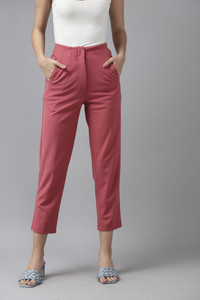 KASSUALLY Regular Fit Women Pink Trousers