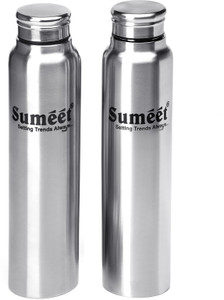Sumeet Slim Stainless Steel Leak-Proof Water Bottle / Fridge Bottle - 550ml - Pack of 2 550 ml
