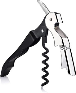 DSTECHBAR Wine Opener Stainless Steel Wine Cork Screw, Sommelier Knife (Black) Bottle Opener