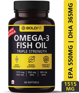 BOLDFIT Omega 3 Fish Oil Capsules for men and women (TRIPLE STRENGTH FISH OIL)