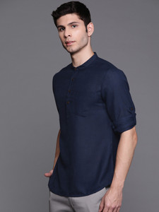 Indo Era Men Solid Straight Kurta