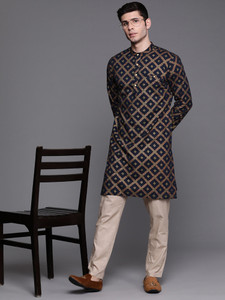 Indo Era Men Printed Straight Kurta