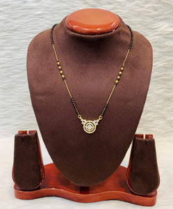 Hitarth Fashion Jewellery Classic CZ Diamond Gold Daily Wear Mangalsutra Brass Mangalsutra