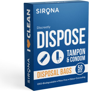 SIRONA Discreetly Dispose Tampon and Condom Disposal Bags - 50 Bags Sanitary Pad