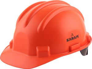Karam PN521 Orange Safety Helmet with Adjustable Chin Strap & Rachet Type Adjustment Construction Helmet
