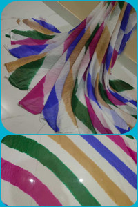 KHATRI AND SONS Color Block Bollywood Chiffon Saree